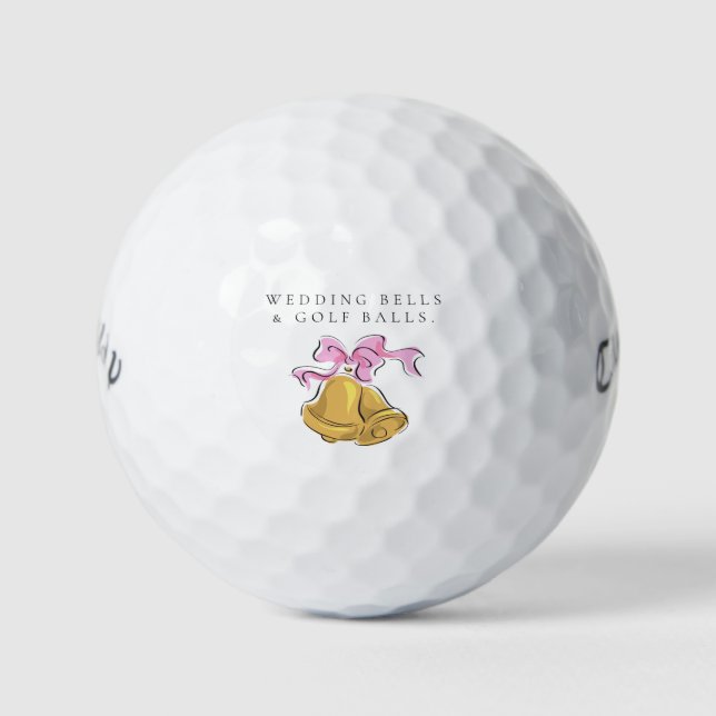 Pelotas De Golf 'Wedding Bells & Golf Balls' Wedding Favor Gift  (Anverso)