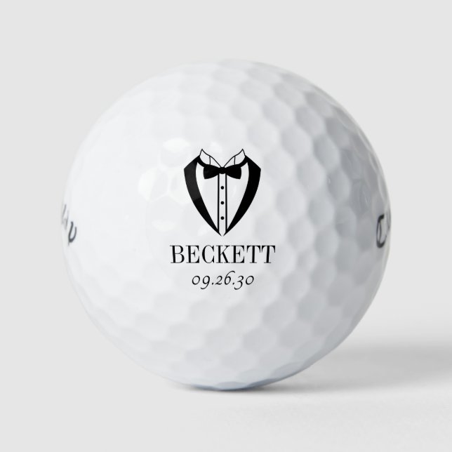 Pelotas De Golf Wedding Party Black Tuxedo With Bow Tie (Anverso)
