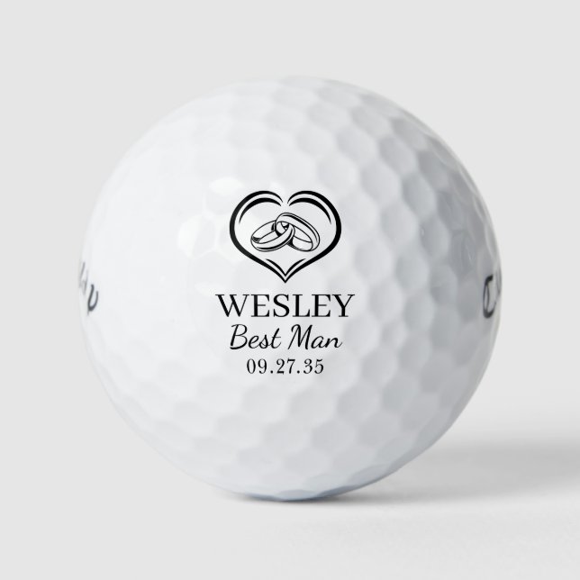 Pelotas De Golf Wedding Rings Best Man (Anverso)