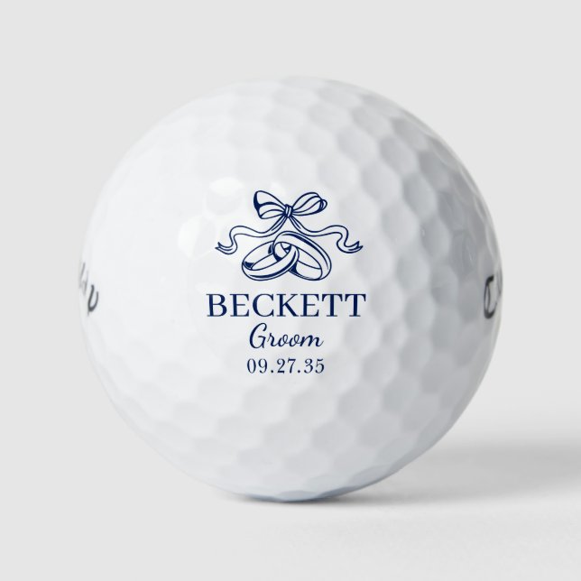 Pelotas De Golf Wedding Rings Groom (Anverso)