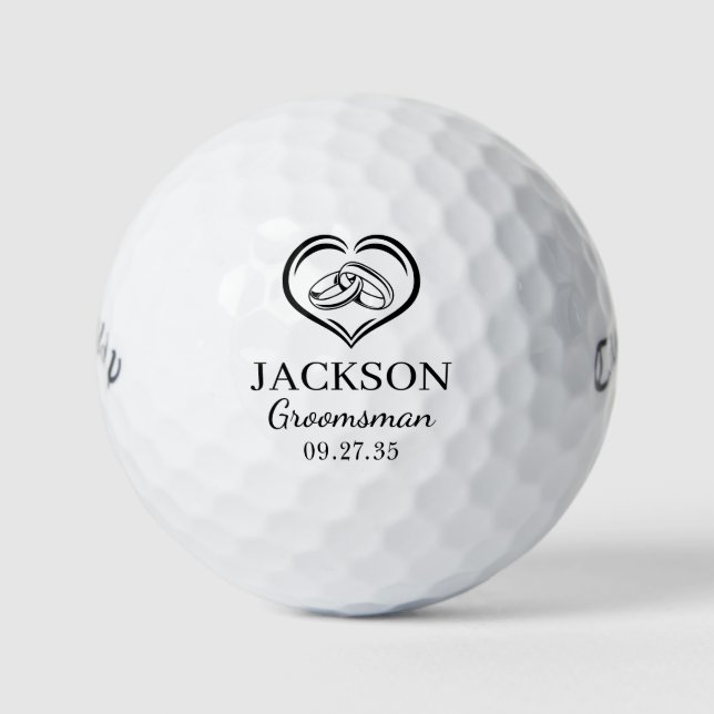 Pelotas De Golf Wedding Rings Groomsman (Anverso)
