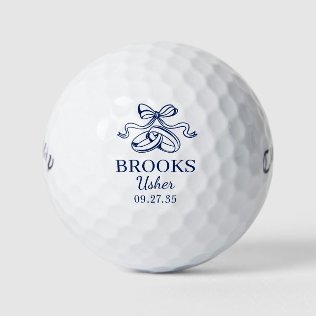 Pelotas De Golf Wedding Rings Usher (Anverso)