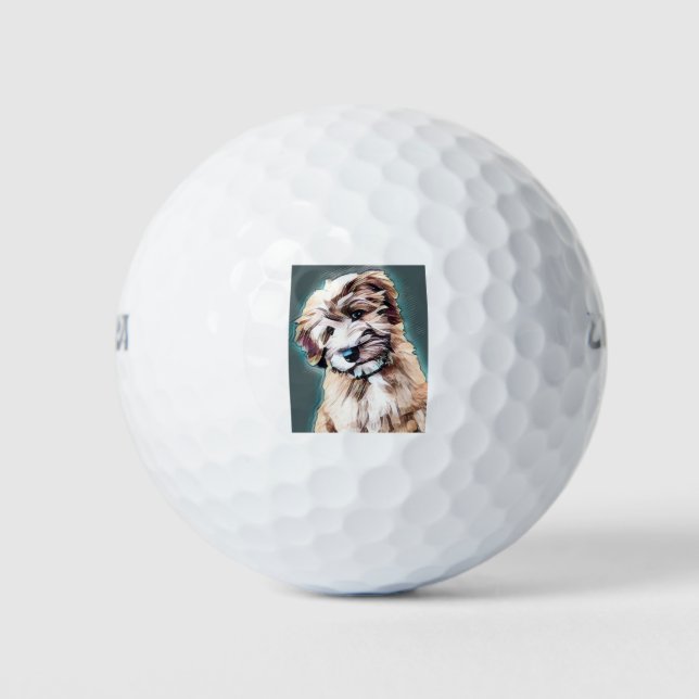 Pelotas De Golf Wheaten Terrier Dog Pop Art (Anverso)
