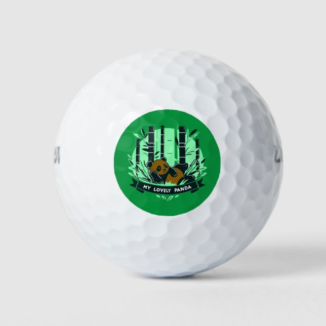 Pelotas De Golf Whimsical Panda Gifts: Diseños y obras de arte ado (Anverso)