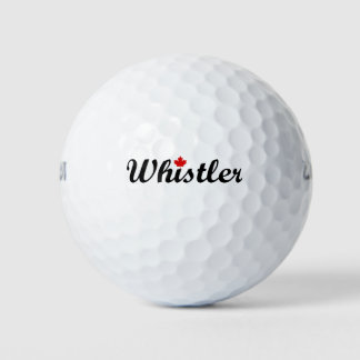 Pelotas De Golf Whistler Canada Script Text Small Maple Leaf