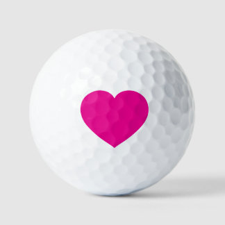 Pelotas De Golf White Golf Ball with Pink Heart – Romantic Sports