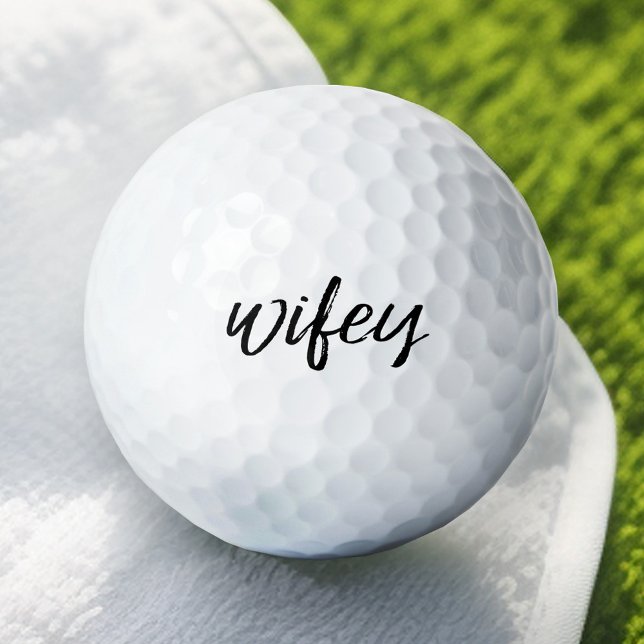Pelotas De Golf Wifey - Brillante caligrafía negra para la novia (Wifey Golf Ball)