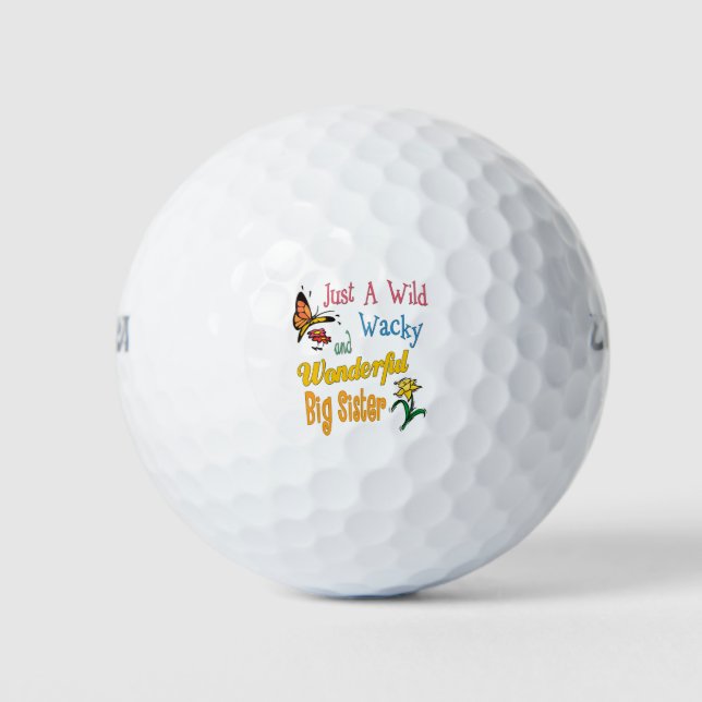 Pelotas De Golf Wild Wacky Maravilloso Regalos De Hermanas Grandes (Anverso)