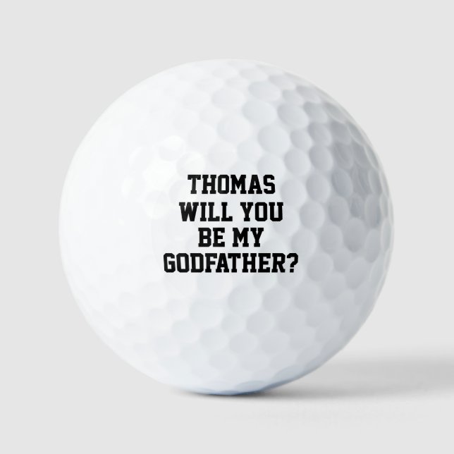 Pelotas De Golf Will You Be My Godfather Godparent Proposal Golfer (Anverso)
