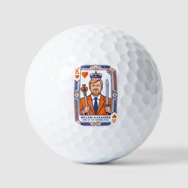 Pelotas De Golf Willem-Alexander Speelkaart - Hartenkoning Konings (Anverso)