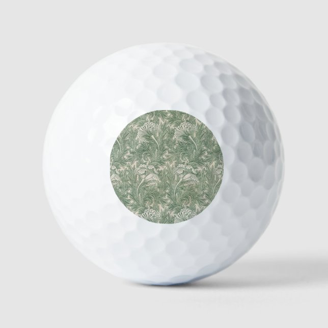 Pelotas De Golf William Morris tulip fondo de pantalla verde texti (Anverso)