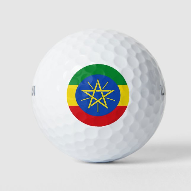 Pelotas De Golf Wilson Golf Ball con bandera de Etiopía (Anverso)