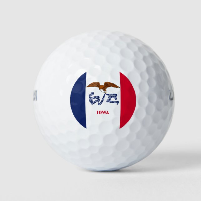 Pelotas De Golf Wilson Golf Ball con bandera de Iowa, Estados Unid (Anverso)
