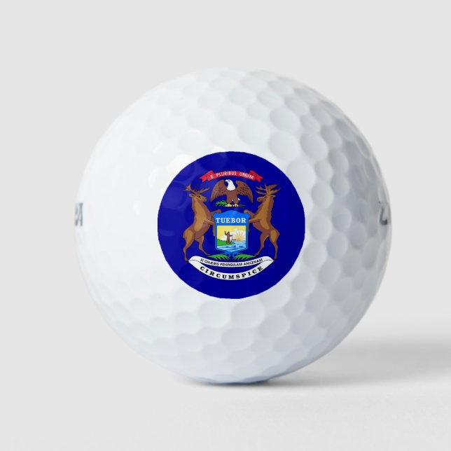 Pelotas De Golf Wilson Golf Ball con bandera de Michigan, Estados  (Anverso)
