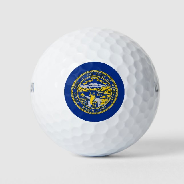 Pelotas De Golf Wilson Golf Ball con bandera de Nebraska (Anverso)