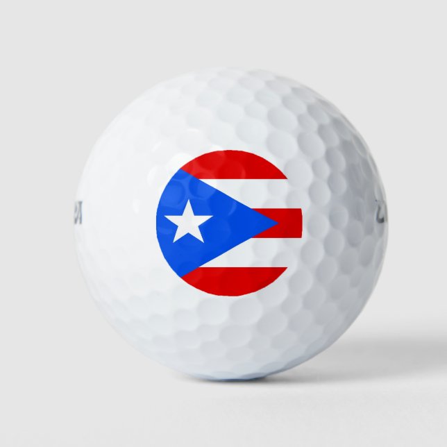 Pelotas De Golf Wilson Golf Ball con bandera de Puerto Rico (Anverso)