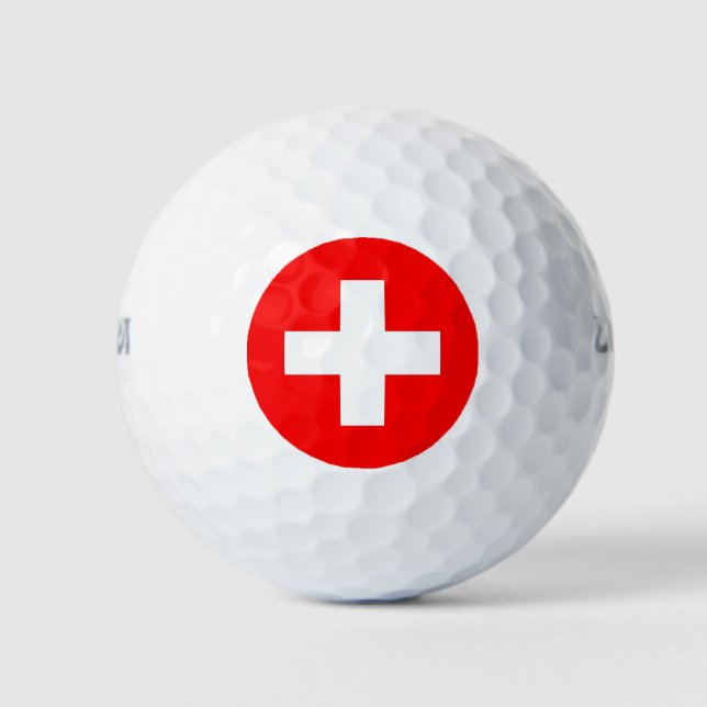 Pelotas De Golf Wilson Golf Ball con bandera de Suiza (Anverso)