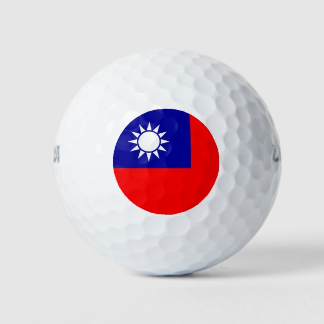 Pelotas De Golf Wilson Golf Ball con bandera de Taiwán (Anverso)