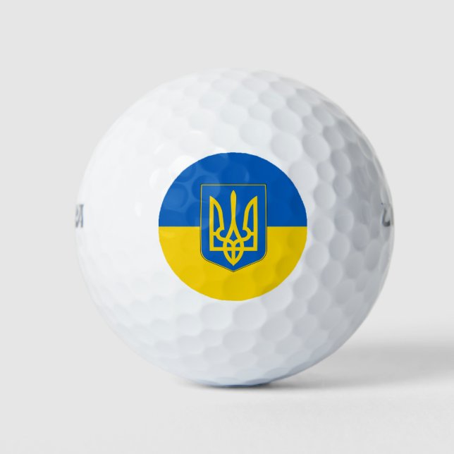 Pelotas De Golf Wilson Golf Ball con bandera de Ucrania (Anverso)