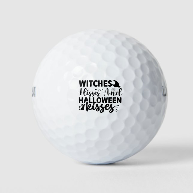 Pelotas De Golf Witches Hisses And Halloween Kisses (Anverso)