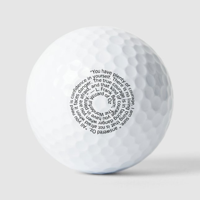 Pelotas De Golf Wizard of Oz courage quote golf ball (Anverso)