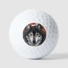 Pelotas De Golf Wolf Art