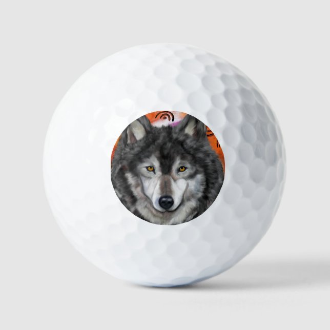 Pelotas De Golf Wolf Art (Anverso)