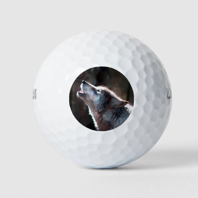 Pelotas De Golf Wolf Howling Lone Wolf (Anverso)