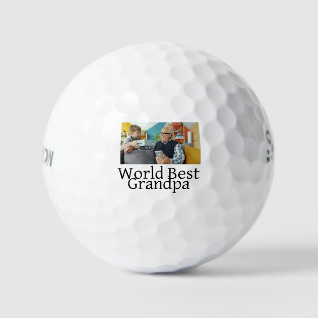 Pelotas De Golf World best Grandpa add name text sports text simpl (Anverso)