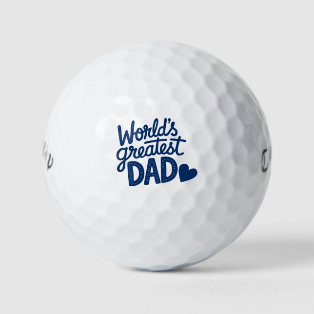 Pelotas De Golf 'World's Greatest Dad' Father's Day, Birthday Gift (Anverso)