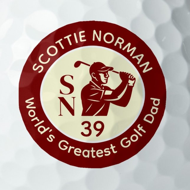 Pelotas De Golf 'World's Greatest Golf Dad' deep-red logo (Subido por el creador)
