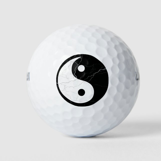 Pelotas De Golf Yin Yang blanco y negro (Anverso)