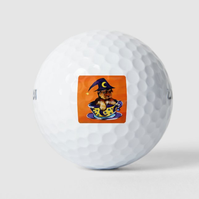 Pelotas De Golf Yorkie Poo de Halloween (Anverso)