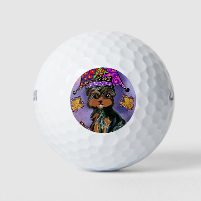 Pelotas De Golf Yorkie Poo Mardi Gras (Anverso)