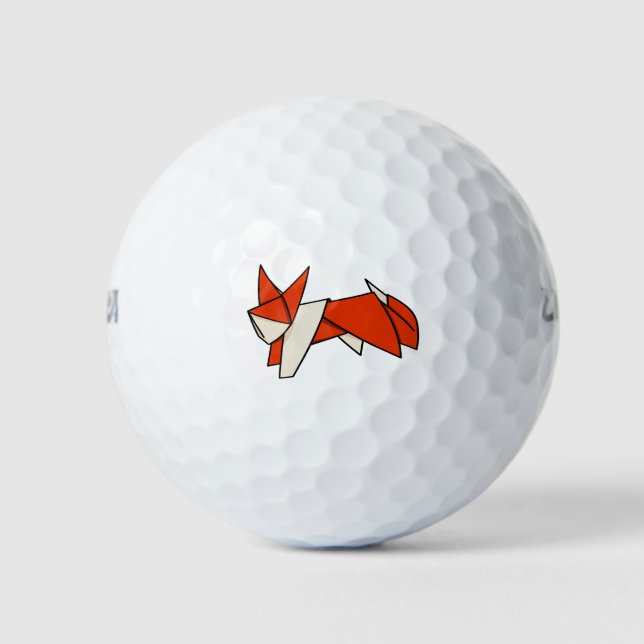 Pelotas De Golf Zorro con patrón texturizado de origami (Anverso)