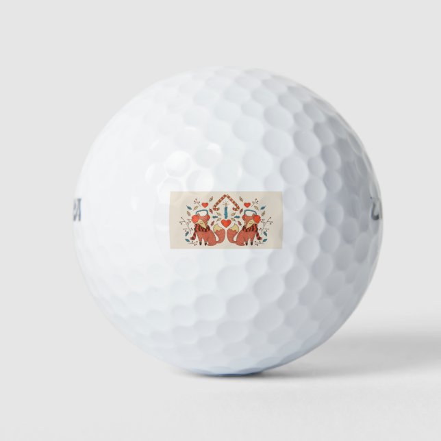 Pelotas De Golf Zorro de Navidad Hyggee (Anverso)