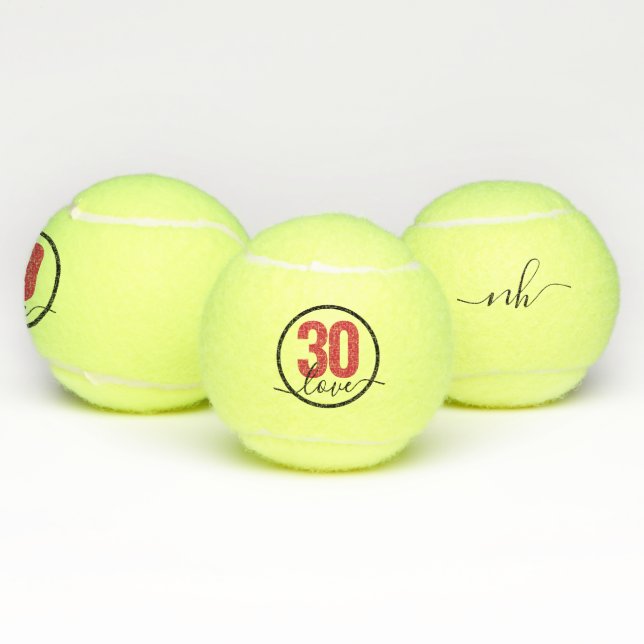 Pelotas De Tenis 30 Personalizados de cumpleaños monogramados de bo (Múltiples)