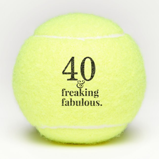 Pelotas De Tenis 40 y fabuloso cumpleaños personalizado (Anverso)