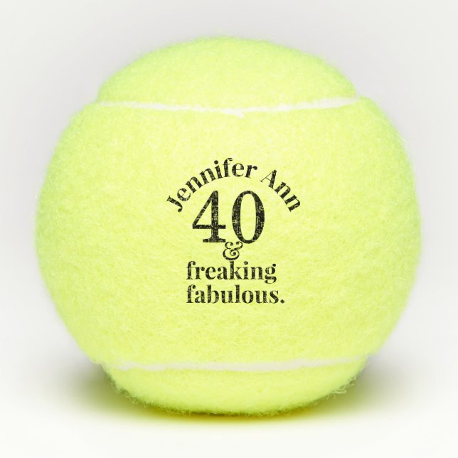 Pelotas De Tenis 40 y fabuloso cumpleaños personalizado gracioso (Anverso)
