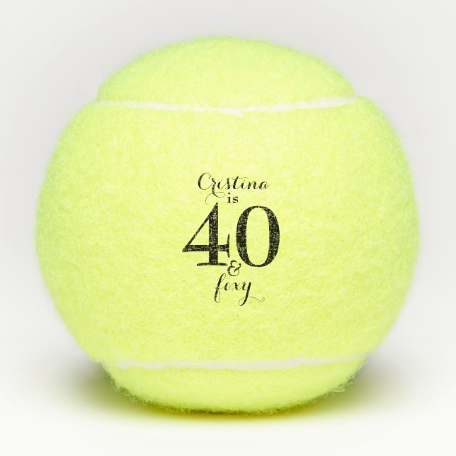 Pelotas De Tenis 40 y Foxy personalizados (Anverso)