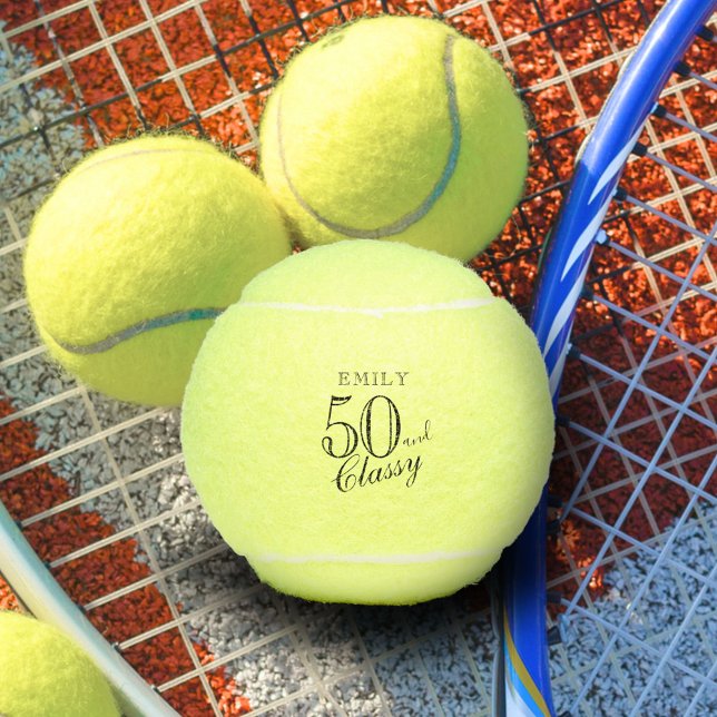 Pelotas De Tenis 50 y elegante nombre de guión elegante 50 cumpleañ (Subido por el creador)