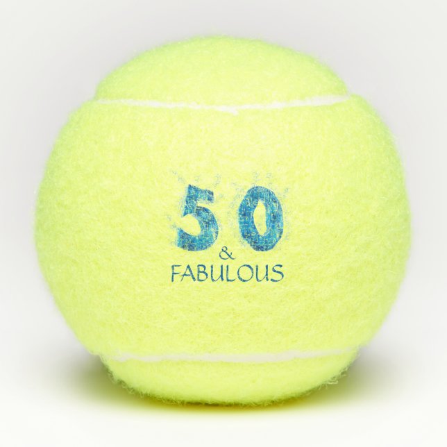 Pelotas De Tenis 50 y Fabulous / Sports 50 cumpleaños (Anverso)