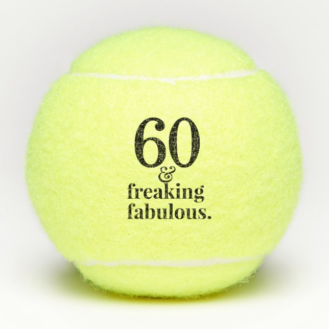 Pelotas De Tenis 60 y fabuloso cumpleaños personalizado (Anverso)
