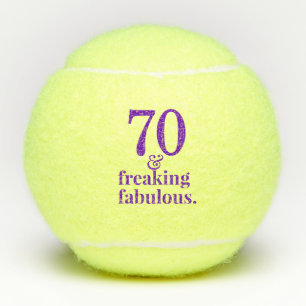 Pelotas De Tenis 70.º cumpleaños Funny y Fab Personalizado Age Purp