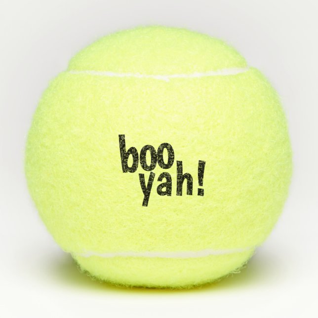 Pelotas De Tenis ¡Abucheo negro Yah! Tipografía divertida (Anverso)