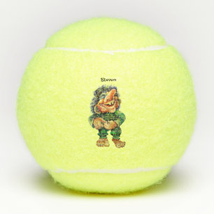 Pelotas De Tenis Acuarela de Ilustracion de Troll divertida en Esca