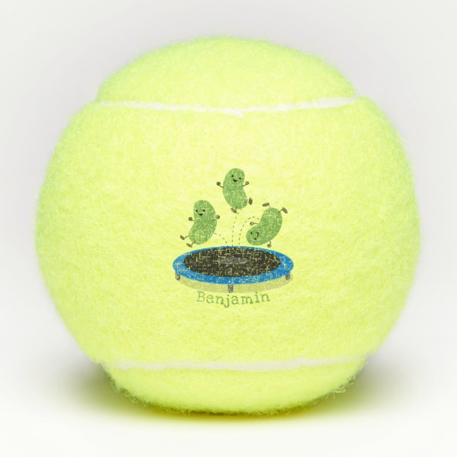 Pelotas De Tenis Alubias verdes graciosas y lindas en el personaliz (Anverso)