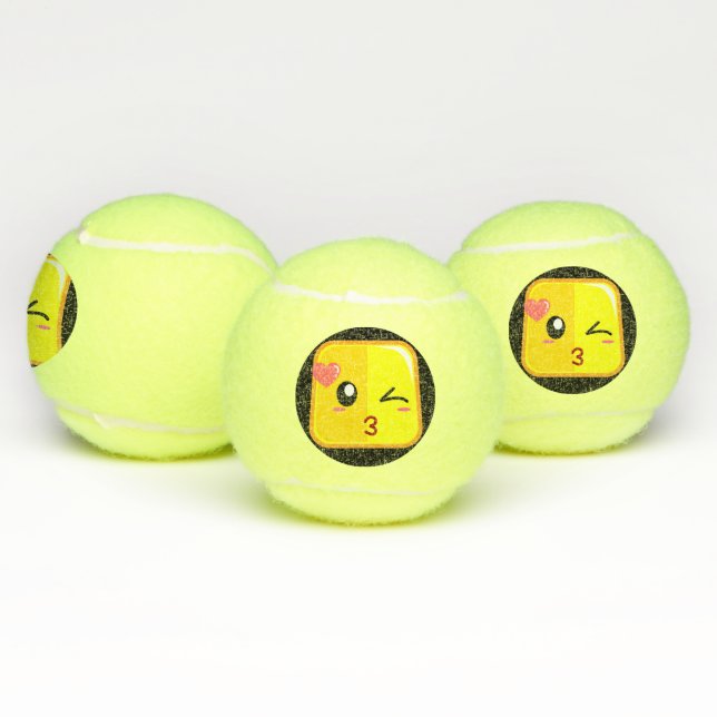 Pelotas De Tenis Amar la Emoji de Kiss Square Face tiene deporte di (Múltiples)
