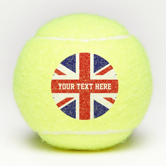 Pelotas De Tenis Amarillo impreso personalizado británico de la (Anverso)