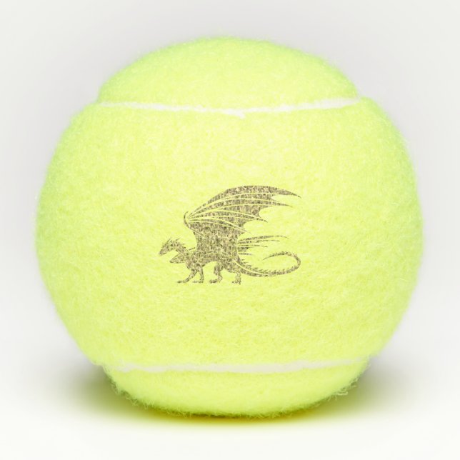 Pelotas De Tenis Amazing Mosaic Dragon Golden (Anverso)